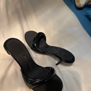 Zara Black Open-Toe Heels